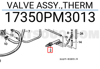 Honda 17350PM3013 VALVE ASSY.,THERM