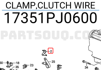 Honda 17351PJ0600 CLAMP,CLUTCH WIRE