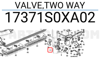 Honda 17371S0XA02 VALVE,TWO WAY