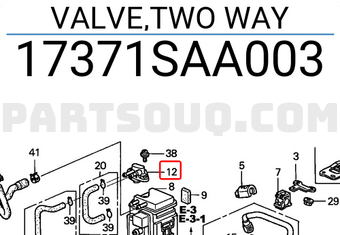 Honda 17371SAA003 VALVE,TWO WAY