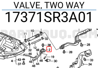 Honda 17371SR3A01 VALVE, TWO WAY