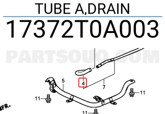 Honda 17372T0A003 TUBE A,DRAIN