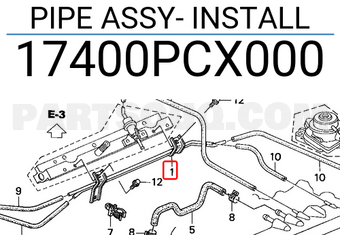 Honda 17400PCX000 PIPE ASSY- INSTALL