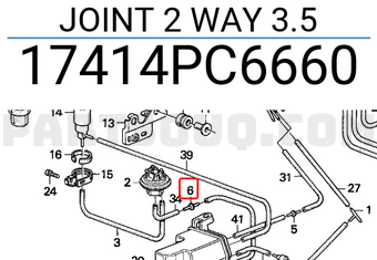 Honda 17414PC6660 JOINT 2 WAY 3.5