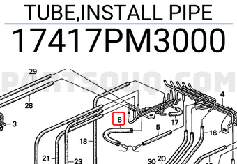 Honda 17417PM3000 TUBE,INSTALL PIPE