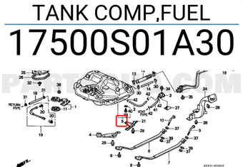 Honda 17500S01A30 TANK COMP,FUEL