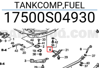 Honda 17500S04930 TANKCOMP,FUEL