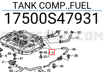 Honda 17500S47931 TANK COMP.,FUEL