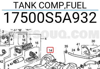 Honda 17500S5A932 TANK COMP,FUEL
