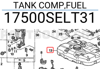 Honda 17500SELT31 TANK COMP,FUEL