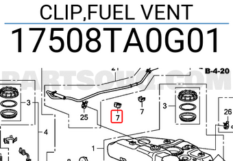 Honda 17508TA0G01 CLIP,FUEL VENT