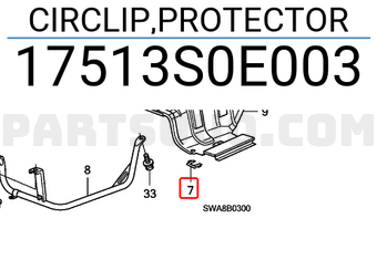 Honda 17513S0E003 CIRCLIP,PROTECTOR