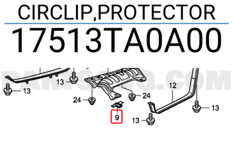 Honda 17513TA0A00 CIRCLIP,PROTECTOR