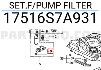 Honda 17516S7A931 SET,F/PUMP FILTER