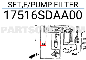 Honda 17516SDAA00 SET,F/PUMP FILTER