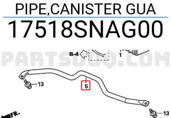 Honda 17518SNAG00 PIPE,CANISTER GUA