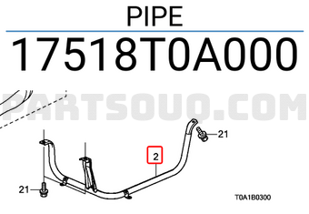 Honda 17518T0A000 PIPE