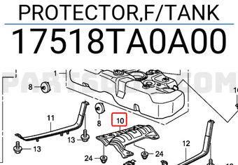 Honda 17518TA0A00 PROTECTOR,F/TANK