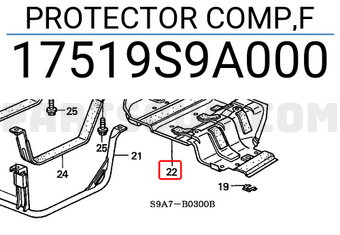 Honda 17519S9A000 PROTECTOR COMP,F