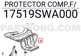 Honda 17519SWA000 PROTECTOR COMP,F