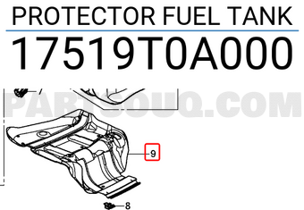 Honda 17519T0A000 PROTECTOR FUEL TANK