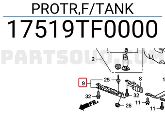Honda 17519TF0000 PROTR,F/TANK