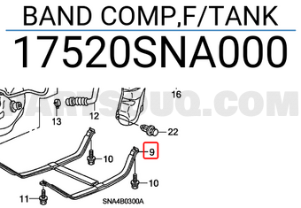 Honda 17520SNA000 BAND COMP,F/TANK