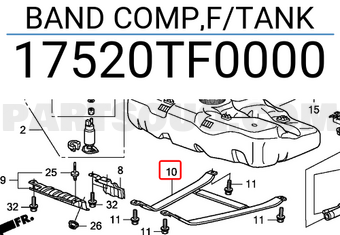 Honda 17520TF0000 BAND COMP,F/TANK