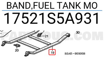 Honda 17521S5A931 BAND,FUEL TANK MO