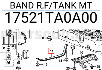 Honda 17521TA0A00 BAND R,F/TANK MT