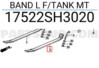 Honda 17522SH3020 BAND L F/TANK MT