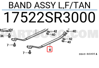 Honda 17522SR3000 BAND ASSY L,F/TAN