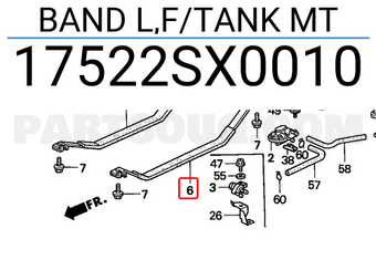 Honda 17522SX0010 BAND L,F/TANK MT