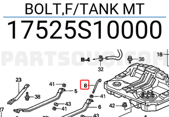 Honda 17525S10000 BOLT,F/TANK MT