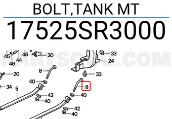 Honda 17525SR3000 BOLT,TANK MT
