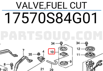 Honda 17570S84G01 VALVE,FUEL CUT