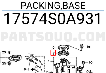 Honda 17574S0A931 PACKING,BASE