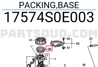 Honda 17574S0E003 PACKING,BASE
