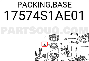 Honda 17574S1AE01 PACKING,BASE