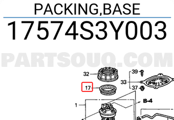 Honda 17574S3Y003 PACKING,BASE