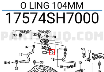 Honda 17574SH7000 O LING 104MM