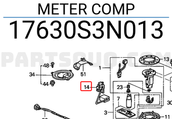 Honda 17630S3N013 METER COMP