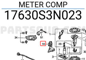 Honda 17630S3N023 METER COMP