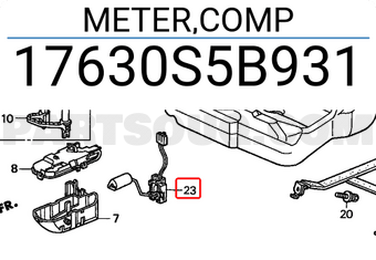 Honda 17630S5B931 METER,COMP