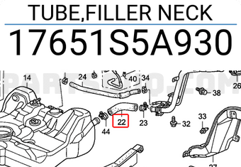 Honda 17651S5A930 TUBE,FILLER NECK