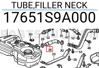 Honda 17651S9A000 TUBE,FILLER NECK