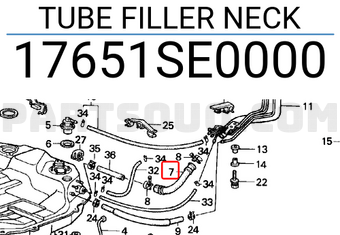 Honda 17651SE0000 TUBE FILLER NECK