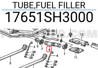 Honda 17651SH3000 TUBE,FUEL FILLER