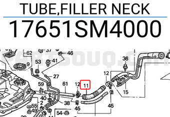 Honda 17651SM4000 TUBE,FILLER NECK