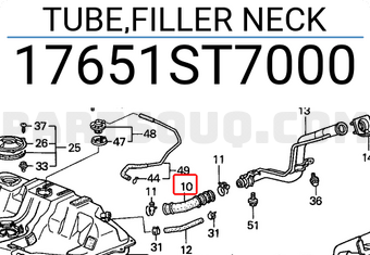 Honda 17651ST7000 TUBE,FILLER NECK